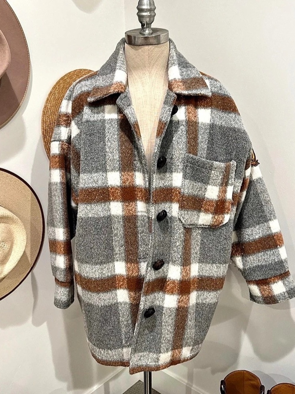 Boundless North Plaid Jacket in Gray & Brown